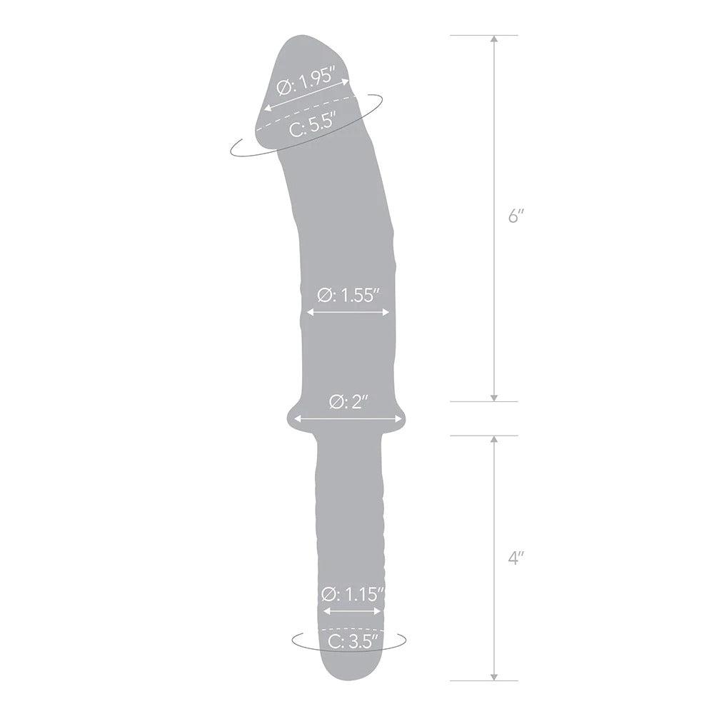 Glas 11" Realistic Double Ended Glass Dildo with Handle