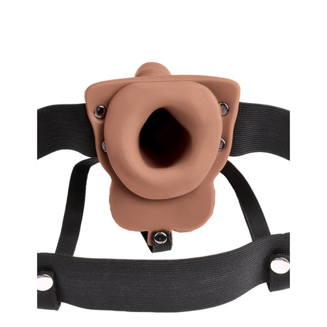 6 Inch Hollow Realistic Vibrating Strap-On with Balls