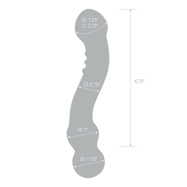 6 Inch Curved G-Spot Nubby Glass Dildo