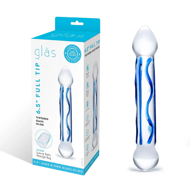 6.5 Inch Tip Textured Glass Dildo