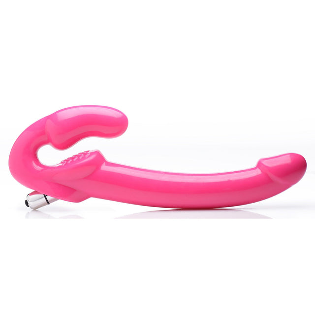 7X Revolver Slim 8 Inch Vibrating Strapless Strap-on - Pink