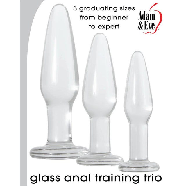 Adam & Eve Glass Butt Plug Set