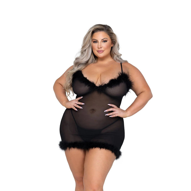 Afterhours Maribou & Mesh Chemise