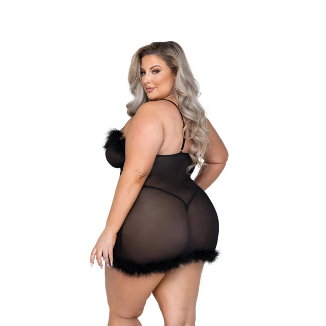 Afterhours Maribou & Mesh Chemise