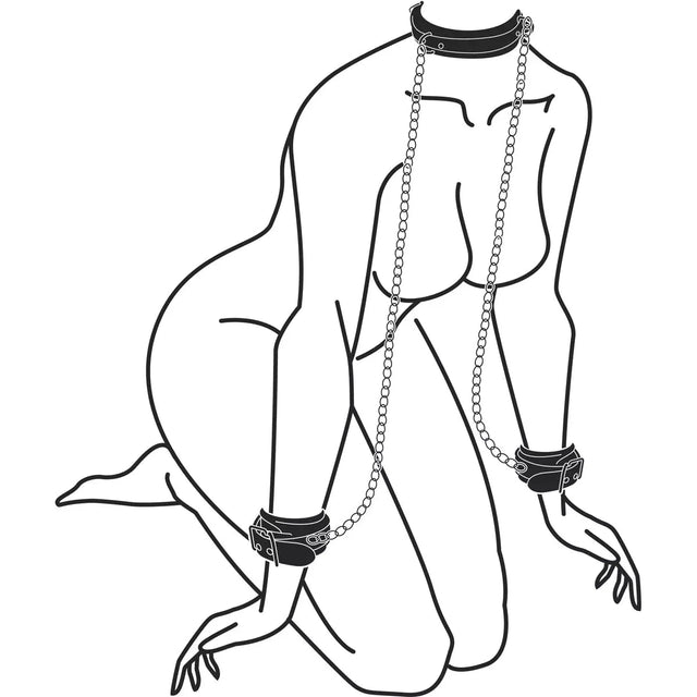 Easy Toys Faux Leather Collar with Handcuffs