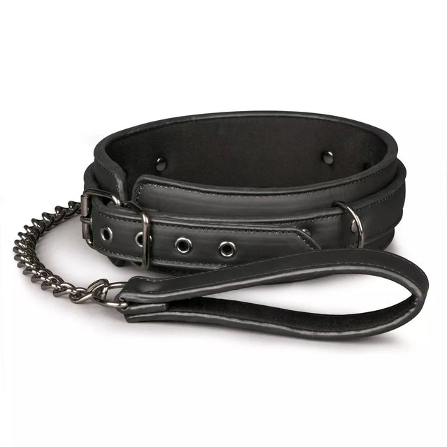 Easy Toys Fetish Faux Leather Collar with Leash