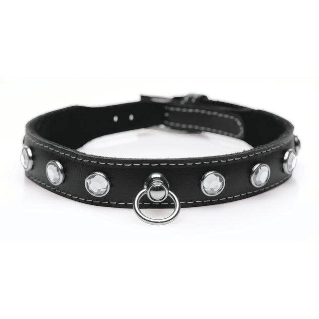 Fierce Vixen Leather Choker with Rhinestones