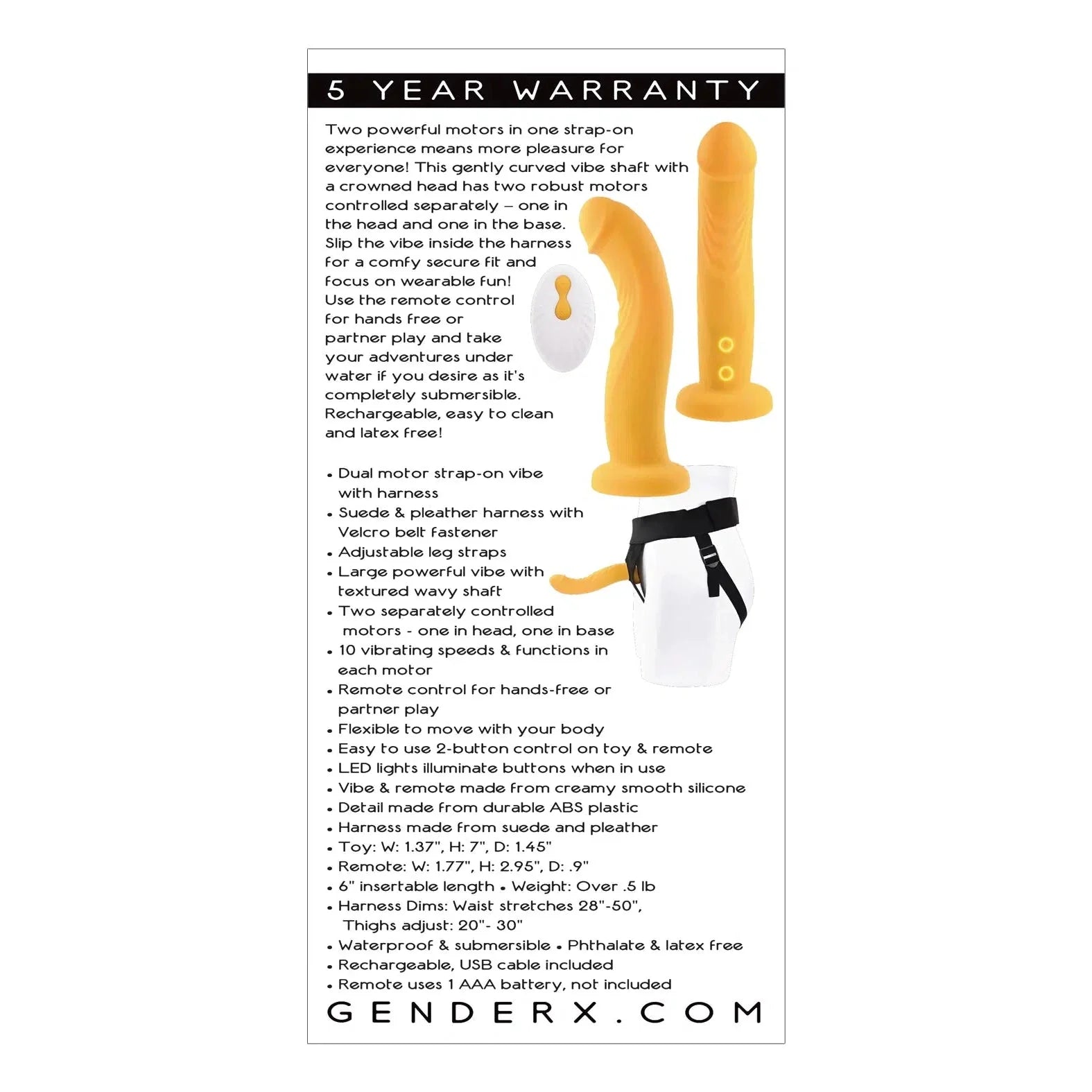 Gender X Sweet Embrace Strap On Vibe with Harness