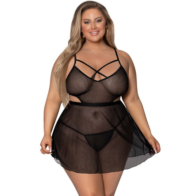 Girl Next Door Babydoll & Crotchless Panty - Queen