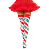Holiday Ribbon Thigh High Stockings