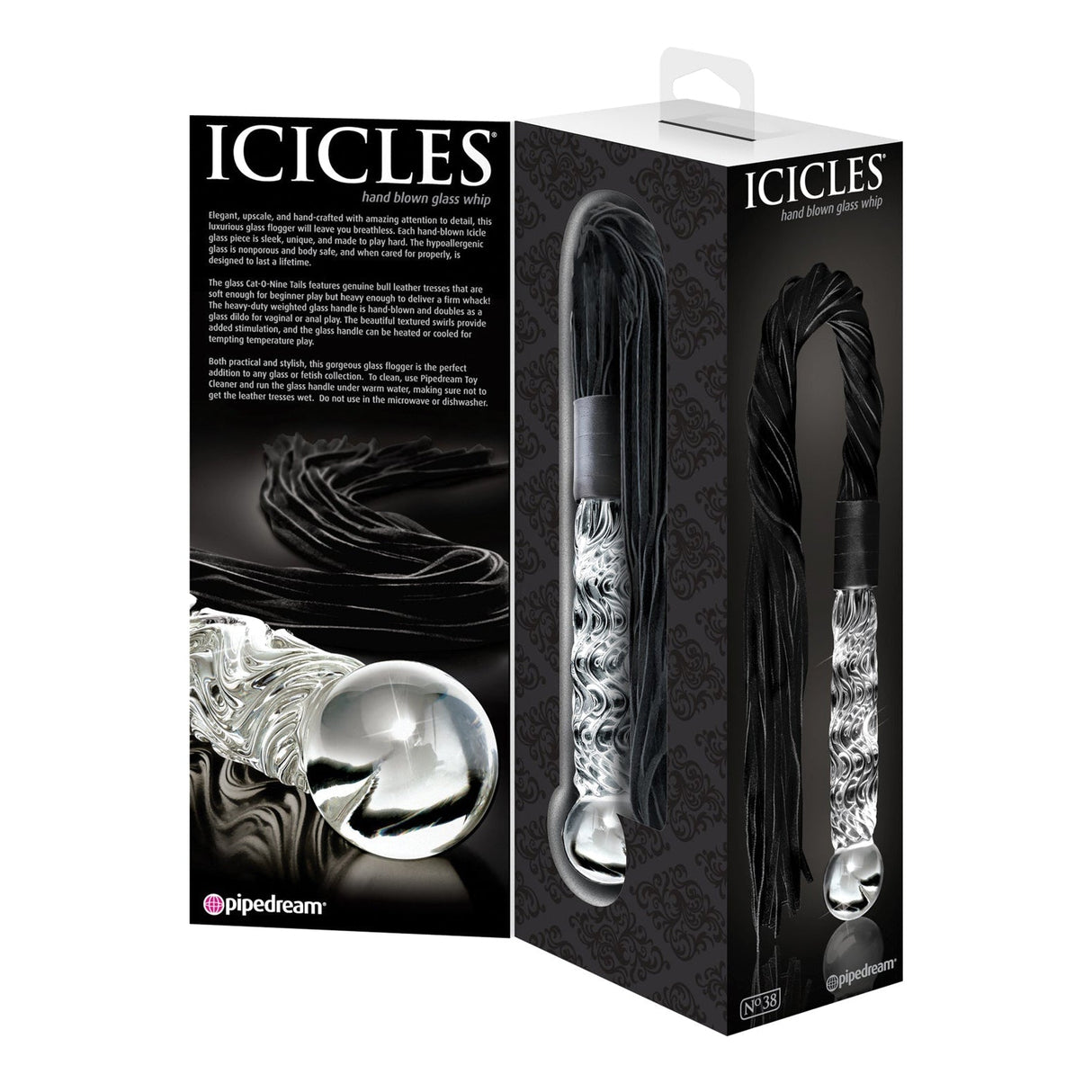 Icicles No. 38 Hand Blown Glass Whip