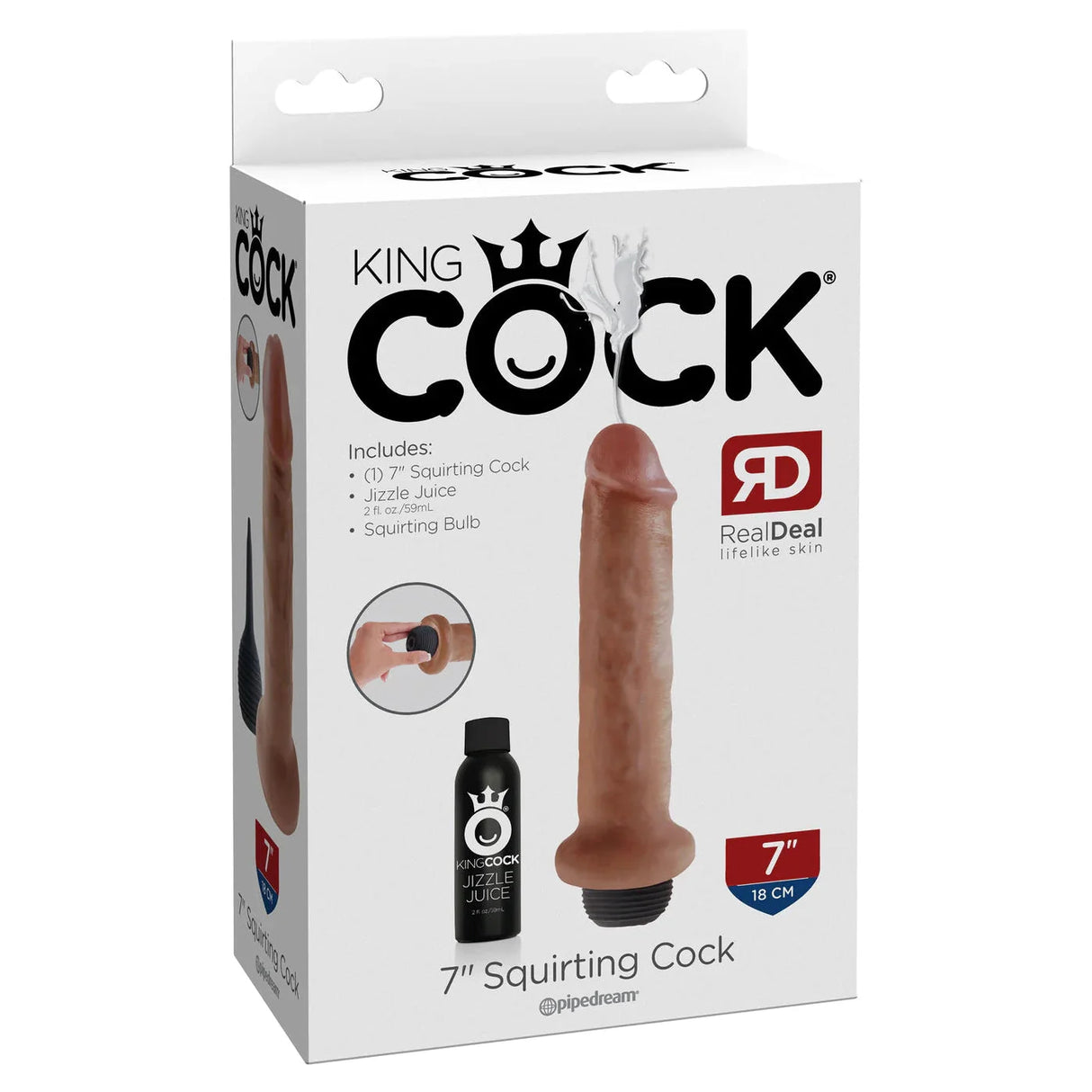 King Cock 7 Inch Realistic Squirting Dildo