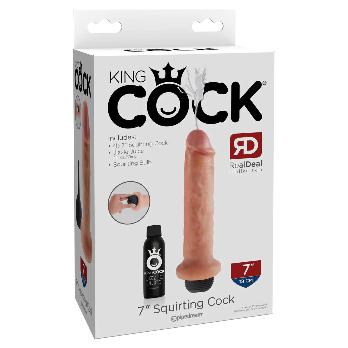 King Cock 7 Inch Realistic Squirting Dildo