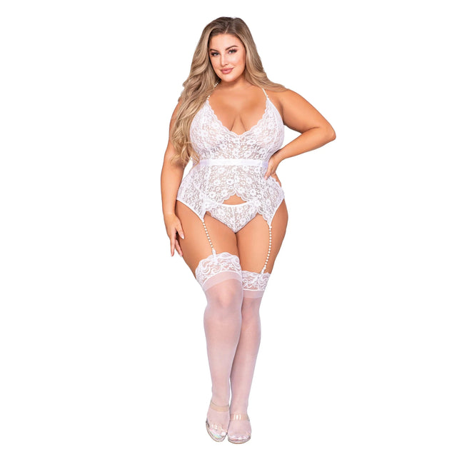 Lace Bustier and G-String Set