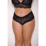 iCollection Lace & Pearl Boyshort With Satin Bow Accents