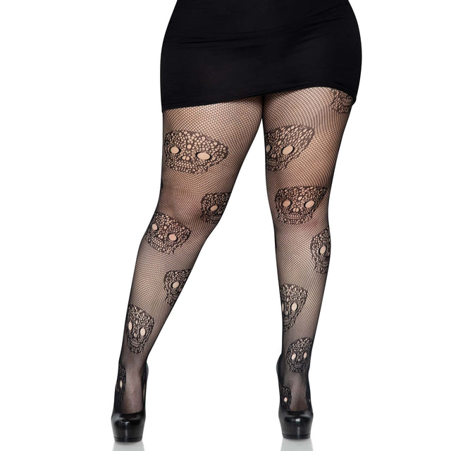 Lace Skulls Fishnet Tights