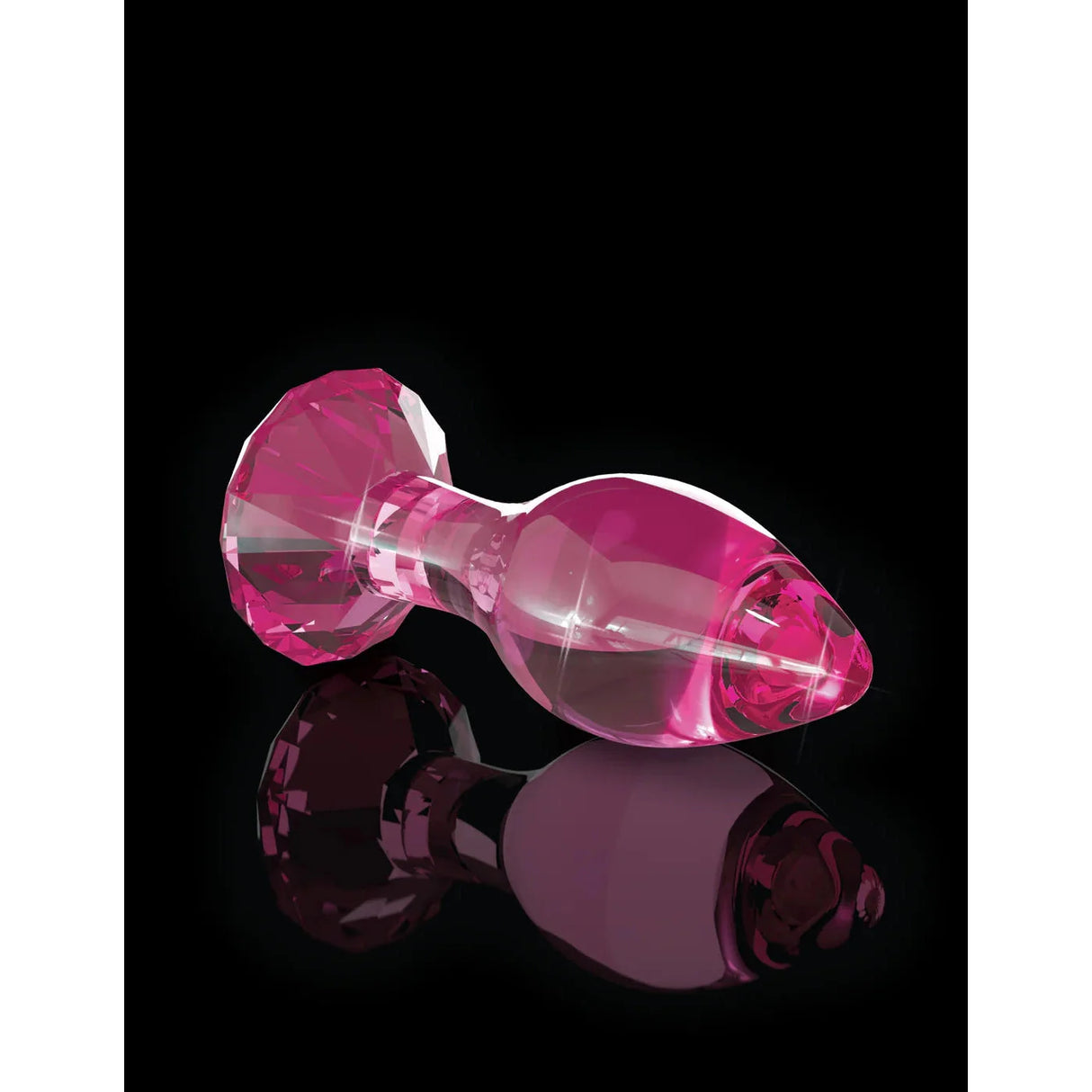 No. 79 Glass Diamond Butt Plug - Pink