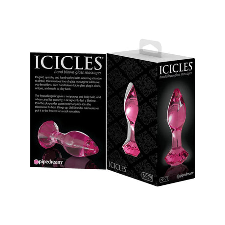 No. 79 Glass Diamond Butt Plug - Pink