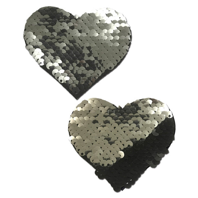 Pastease Color Changing Sequin Heart Nipple Pasties