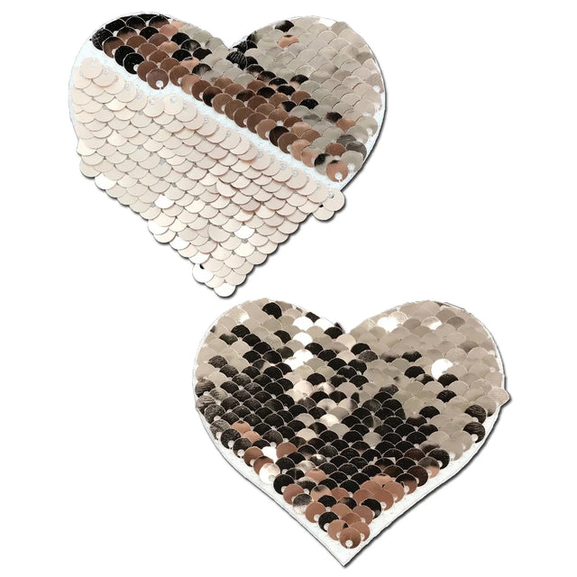 Pastease Color Changing Sequin Heart Nipple Pasties