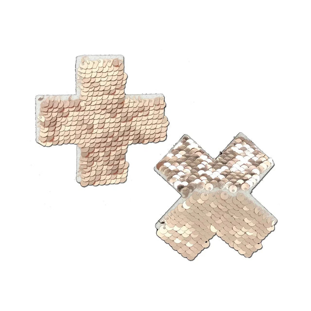 Pastease Flip Sequin Cross Nipple Pasties