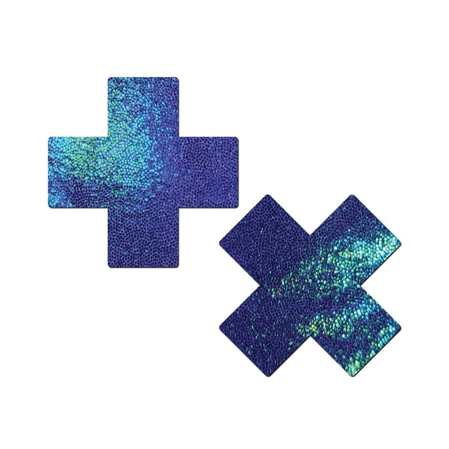 Pastease Liquid Iridescent Cross Nipple Pasties