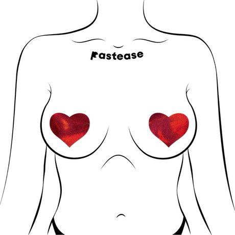 Pastease Liquid Red Heart Nipple Pasties