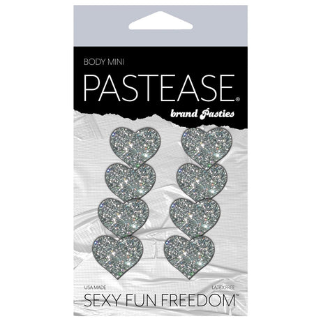 Pastease Mini Silver Glitter Hearts - Pack of 8