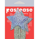 Pastease Silver Glitter Star with Tassel Fringe Nipple Pasties