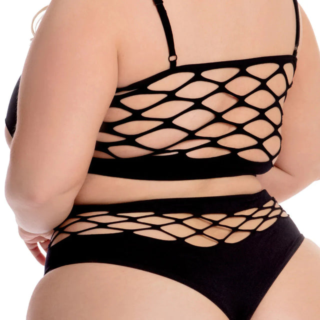 Pink Lipstick Neon Dreams Bra & High Waist Thong - Queen