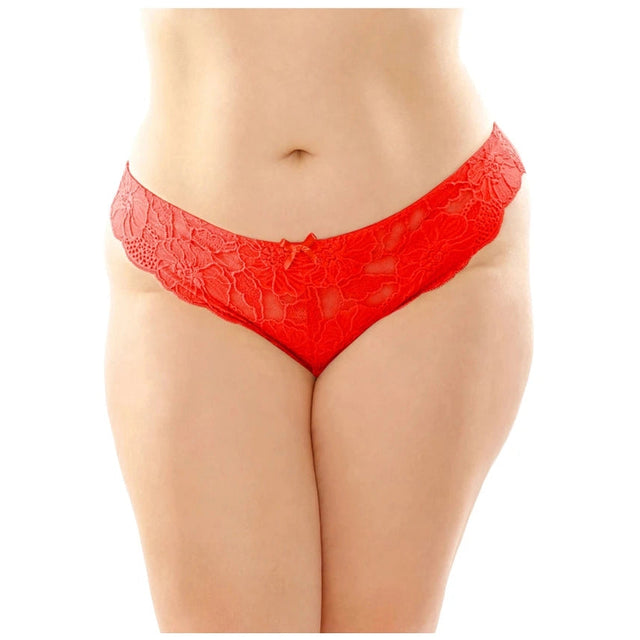 Poppy Crotchless Floral Lace Panty