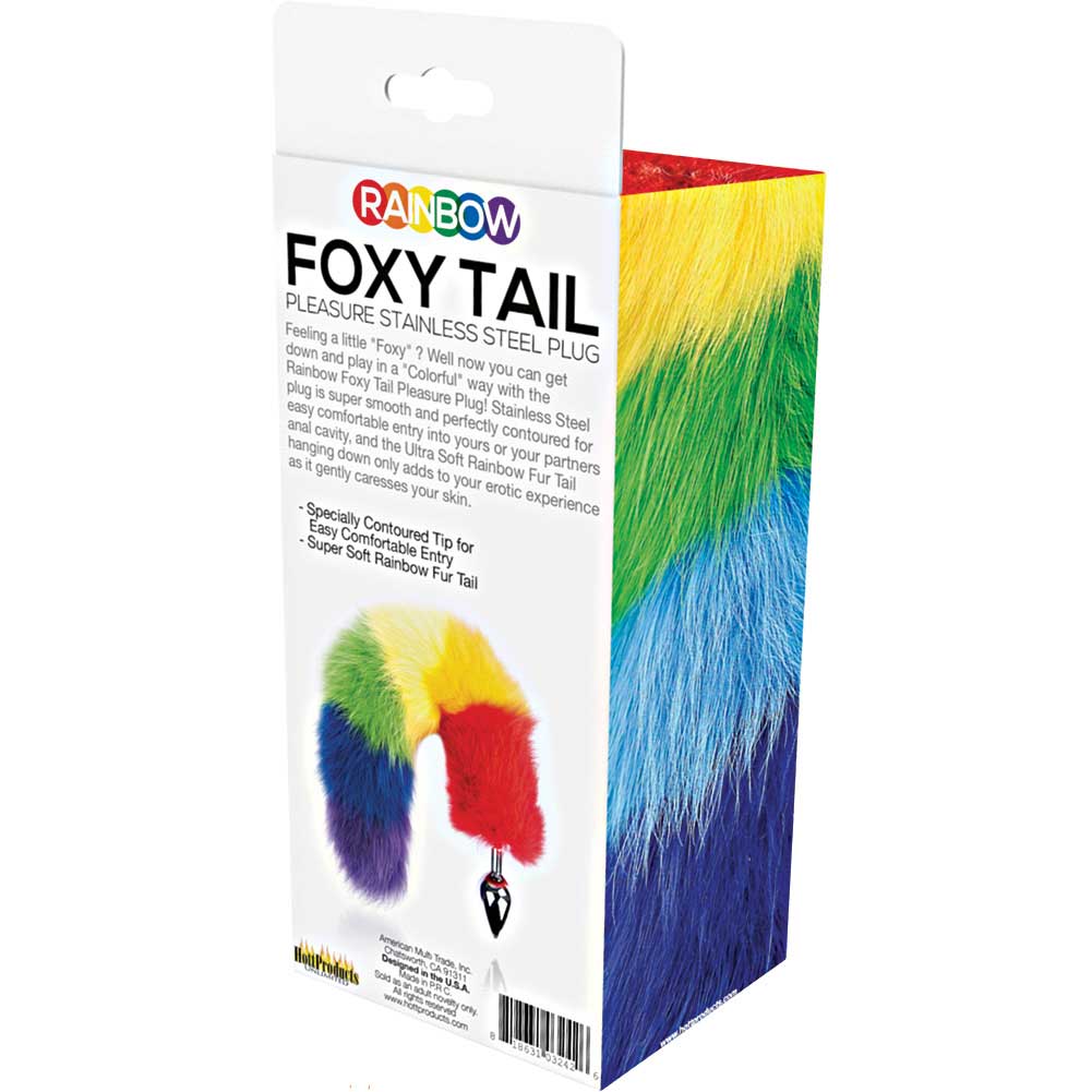Rainbow Foxy Tail Stainless Steel Butt Plug