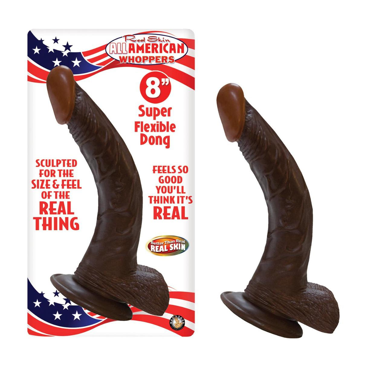 Real Skin Whoppers Curved Dildo