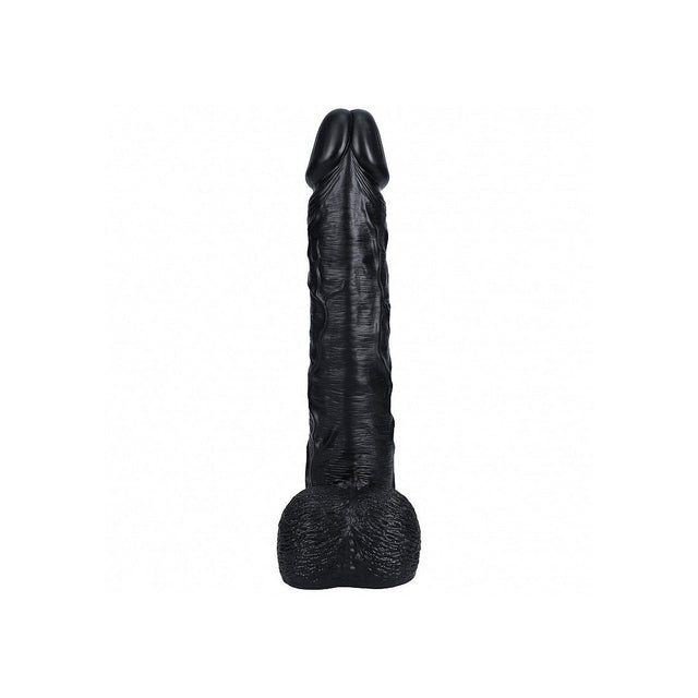 RealRock 15 Inch Dildo with Balls - Black