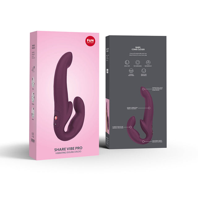 Share Vibe Pro Vibrating Double Dildo - Burgundy
