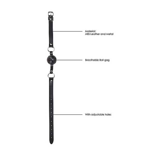 Shots Ouch Ball Gag with Leather Straps