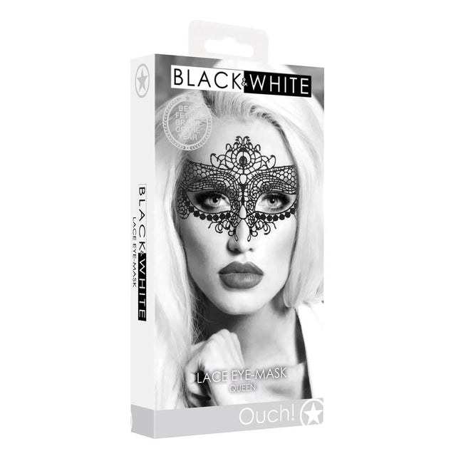 Shots Ouch Black & White Lace Eye Mask