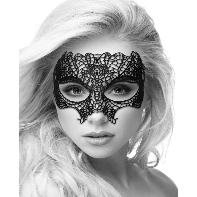 Shots Ouch Black & White Lace Eye Mask