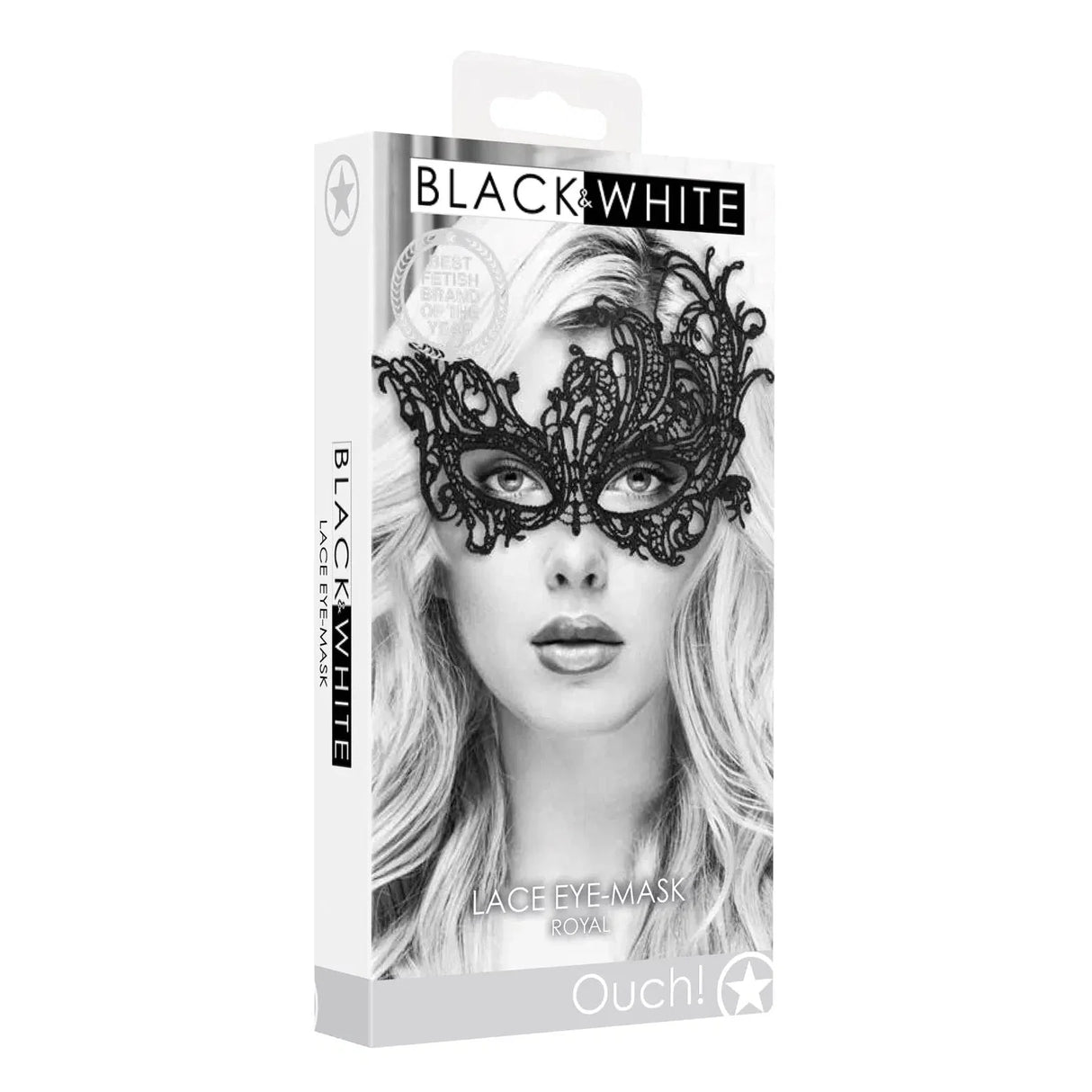 Shots Ouch Black & White Lace Eye Mask