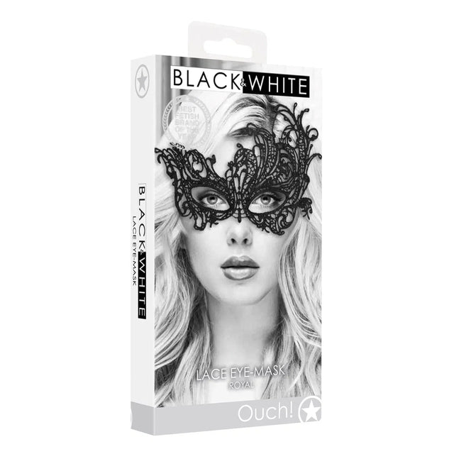 Shots Ouch Black & White Lace Eye Mask