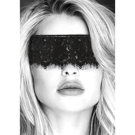 Shots Ouch Black & White Lace Mask with Elastic Straps