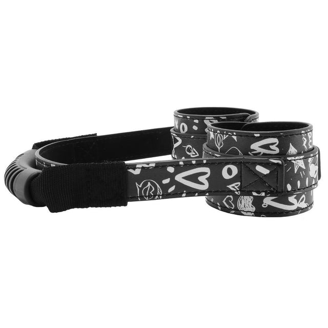 Shots Ouch Printed Hand Cuffs with Handle