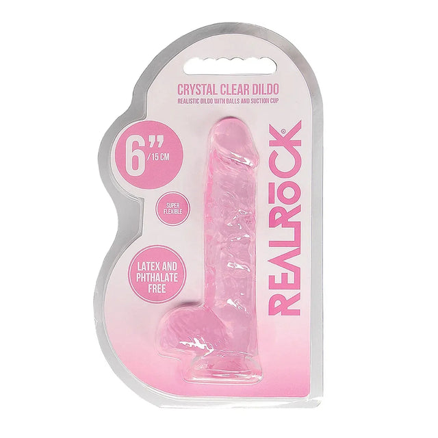 Shots Realrock Realistic Crystal Clear Dildo with Balls