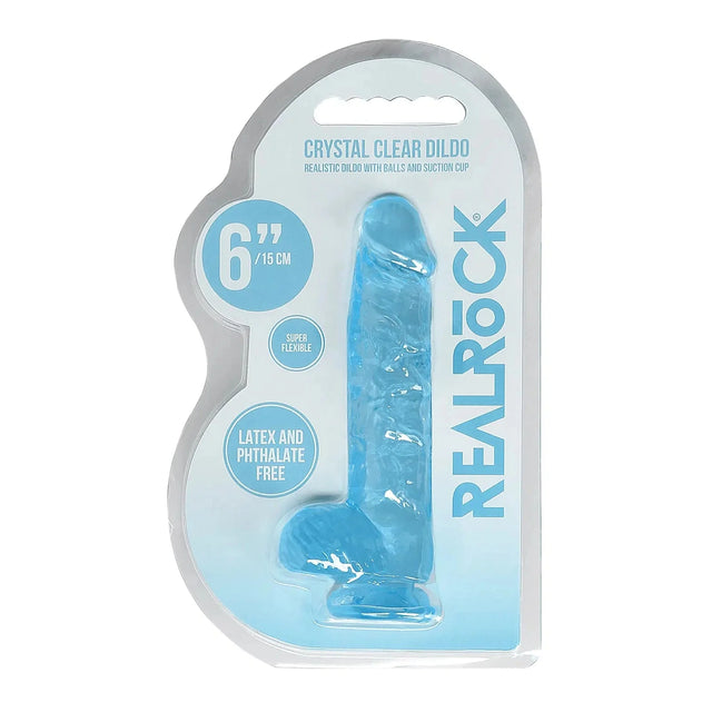 Shots Realrock Realistic Crystal Clear Dildo with Balls