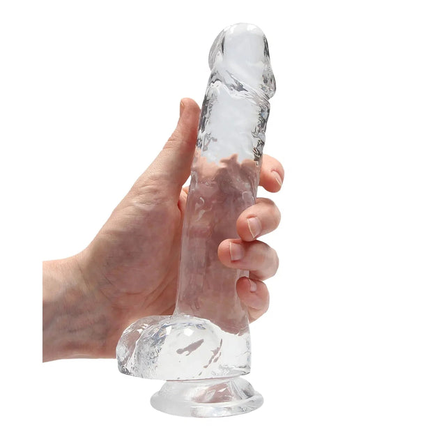 Shots Realrock Realistic Crystal Clear Dildo with Balls