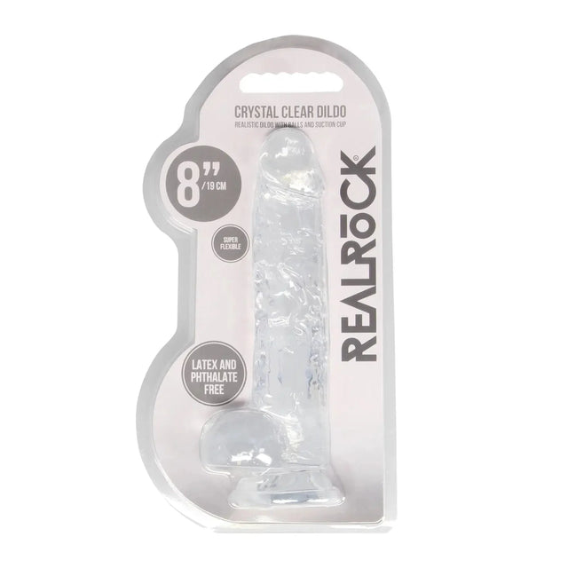 Shots Realrock Realistic Crystal Clear Dildo with Balls