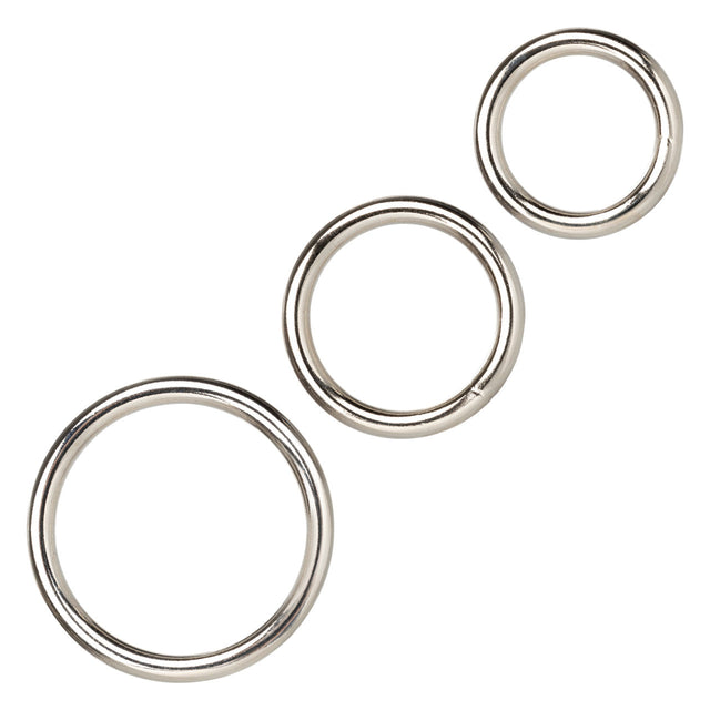 Silver Rings Metal Cock Ring Set