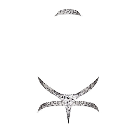 Snaked Metallic Coated Shoulder Sling Harness Thong