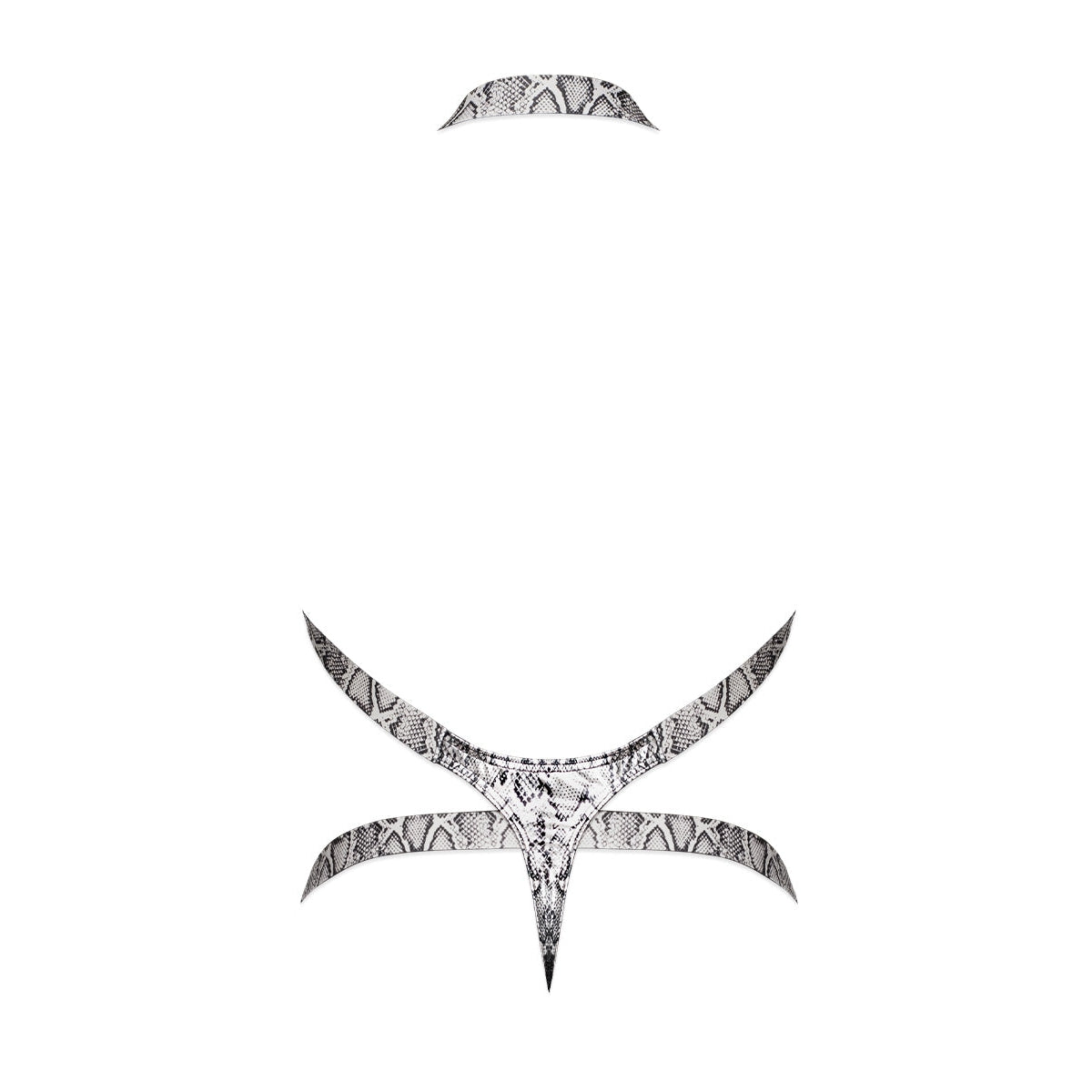 Snaked Metallic Coated Shoulder Sling Harness Thong