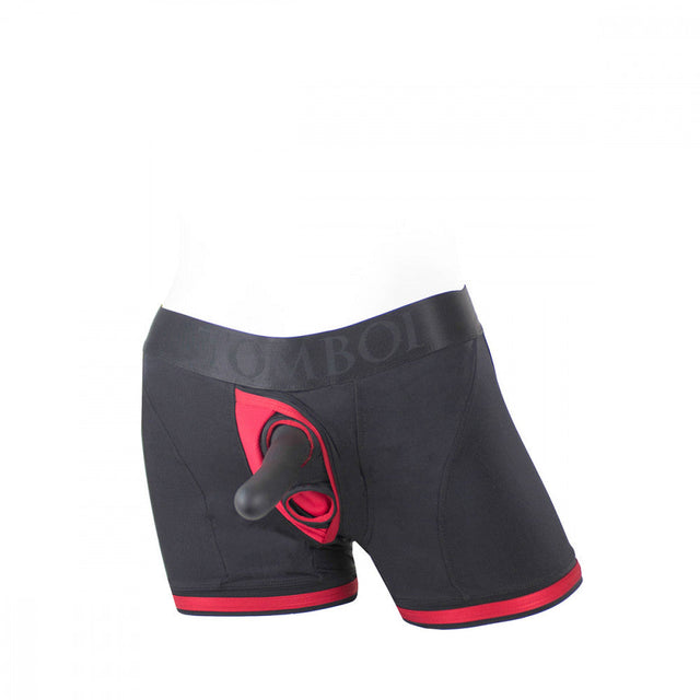 SpareParts Tomboii Black & Red Boxer Briefs Harness